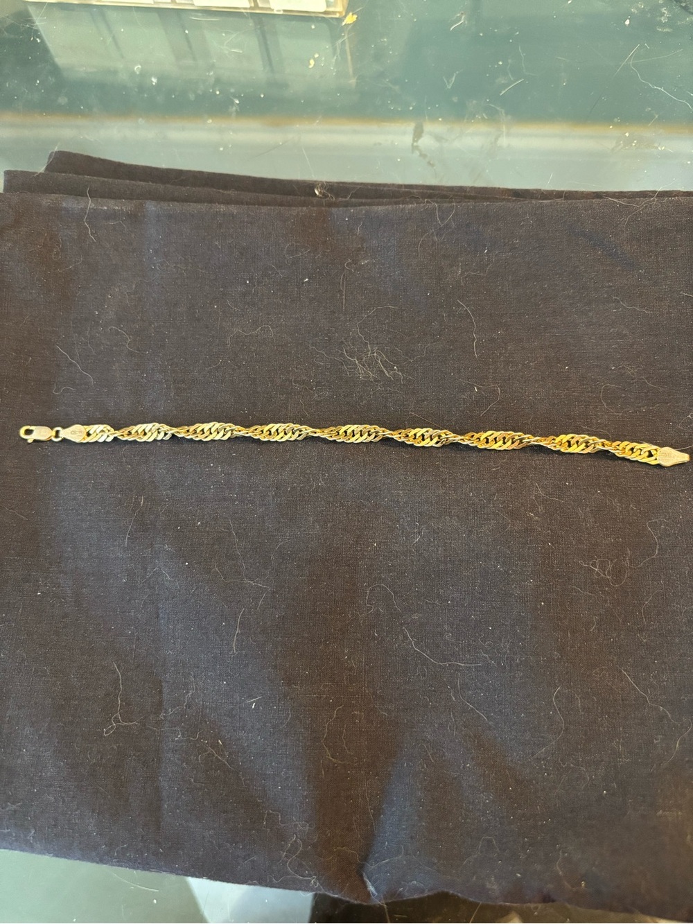 14kt Over Sterling Silver Twisted Link Bracelet 7.25”